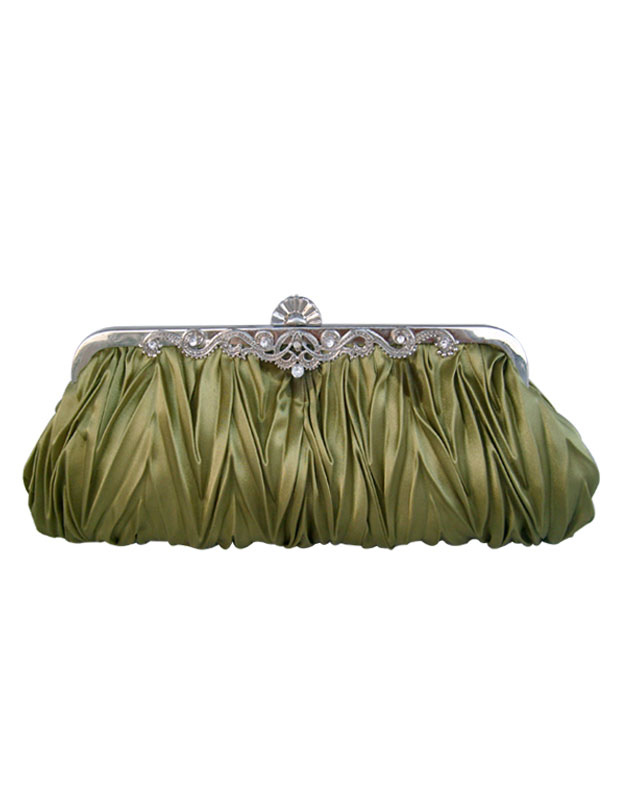 Purple Ruffles Chains Silk Wedding Handbag - Milanoo.com