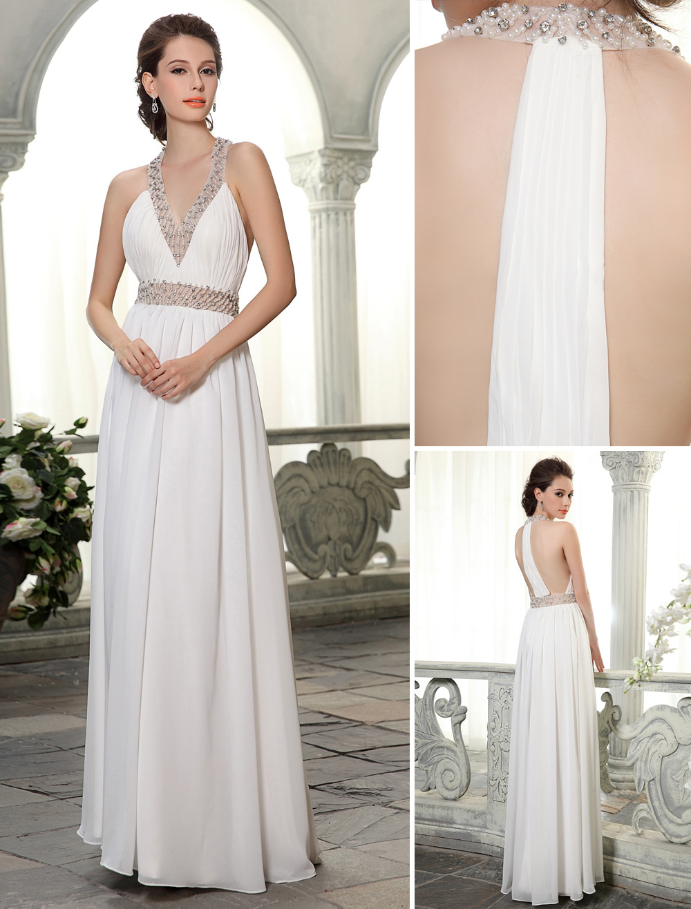 Floor-Length-Sheath-V-Neck-Beading-Chiff