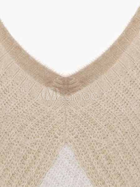 V-Neck Color Block Brocade Pullover - Milanoo.com