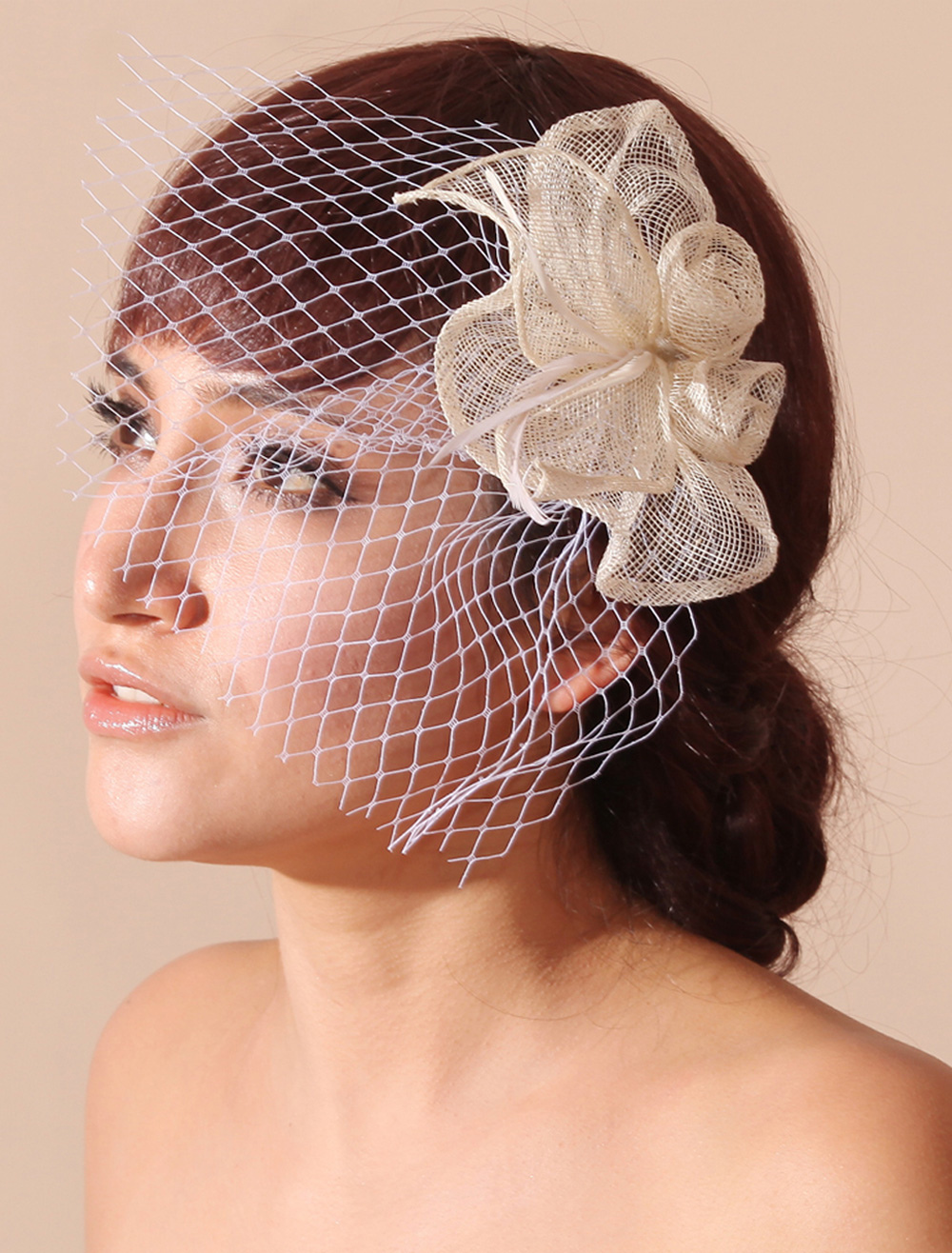 bridal blusher veil ivory