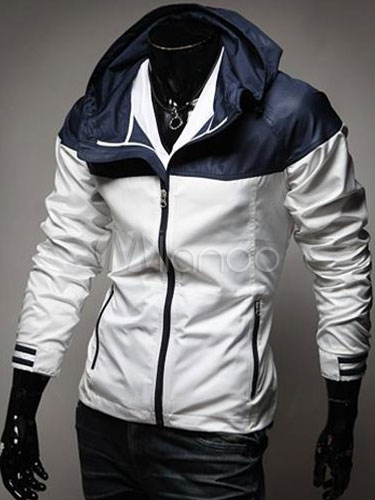 Two-Tone Hooded Jacket - Milanoo.com