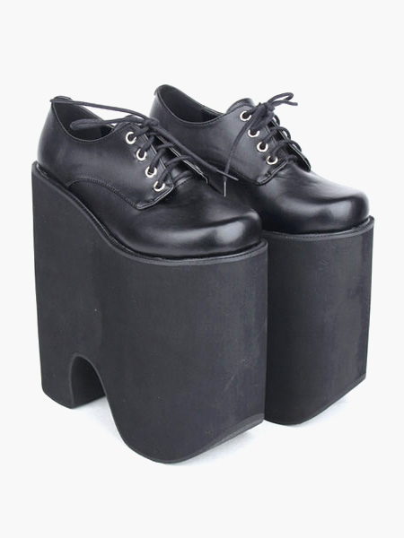 Gothic Black Lolita High Platform Shoes 