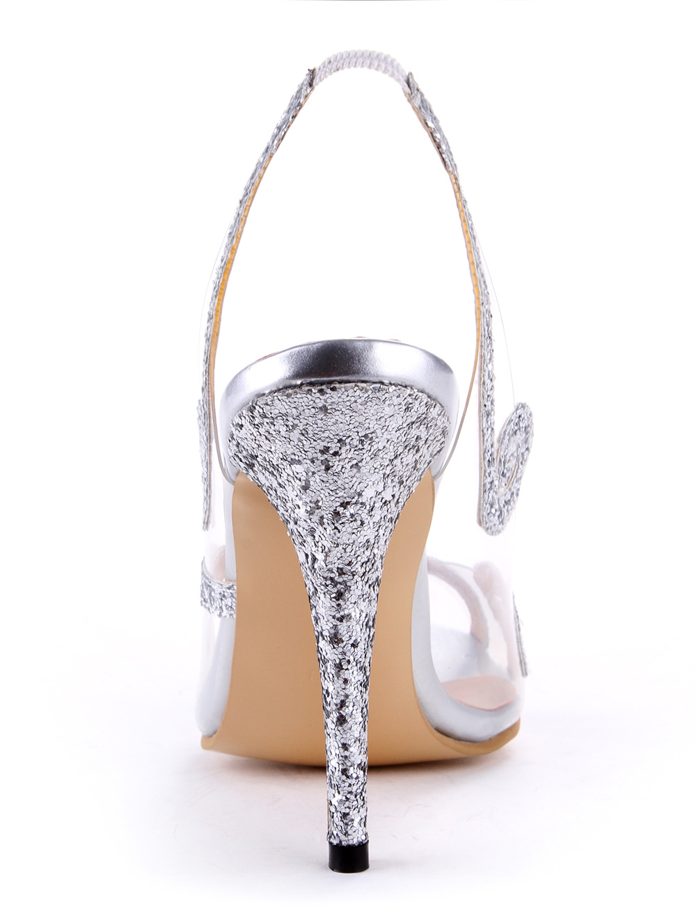 Women Dress Shoes High Heel Sandals Glitter Peep Toe Slingbacks Wedding ...