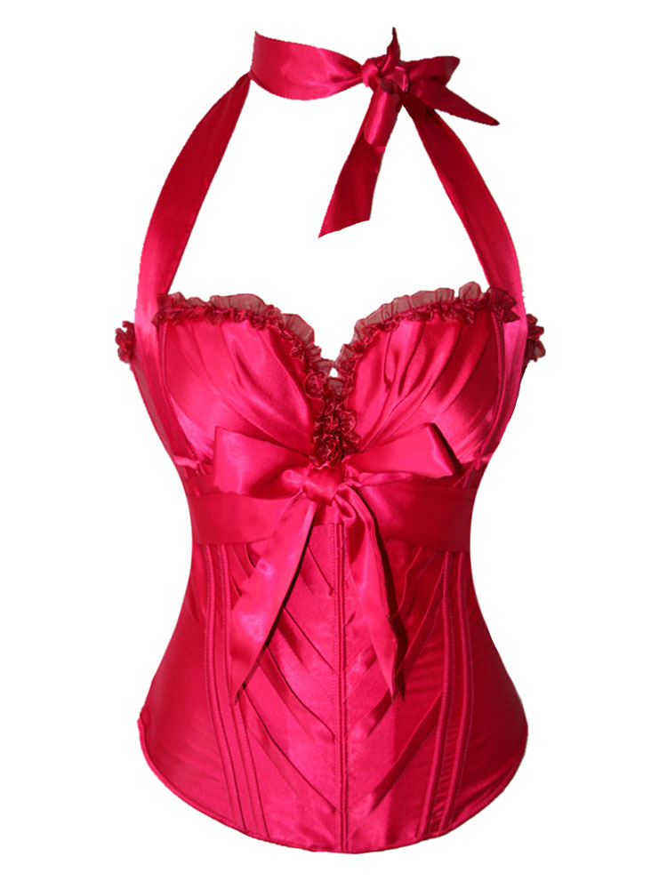 Lingerie Corsets & Bustiers | Top Selling Halter Shaping Over Bust Corsets With Bow Decor - NE77632