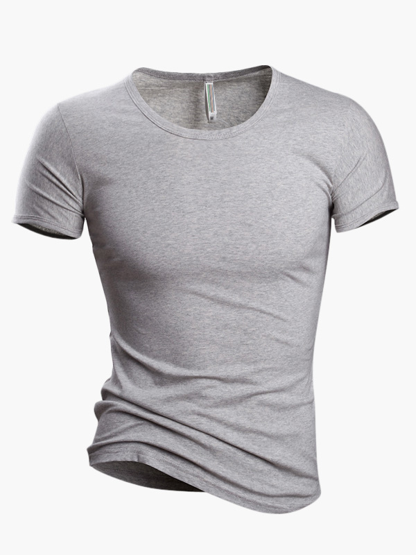 Men T Shirt Casual V Neck Cotton Tee Top Short Sleeve T Shirt - Milanoo.com