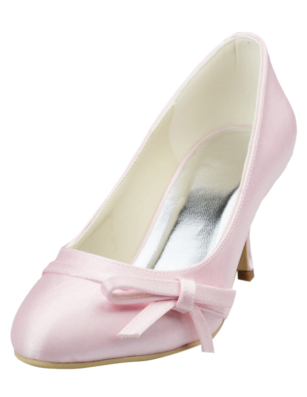 pink satin wedding shoes