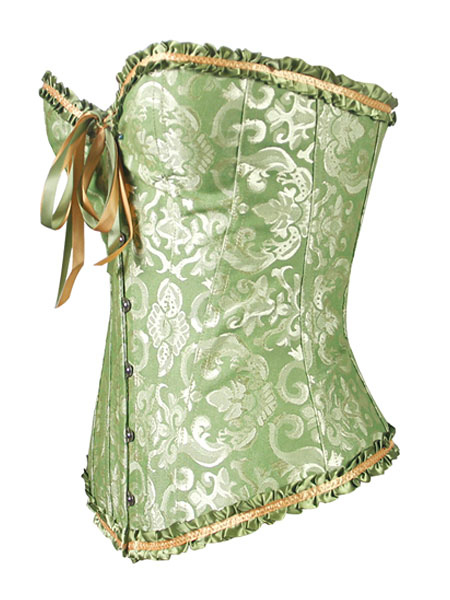 Lingerie Corsets & Bustiers | Women Over Bust Corsets 2022 Green Lace Up Waist Trainer - GG17931