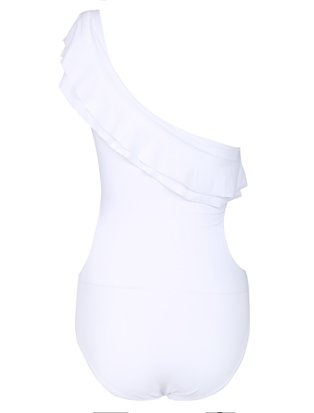 Lovely Polyester Ruffles Hollow Out One Shoulder Women's One Piece