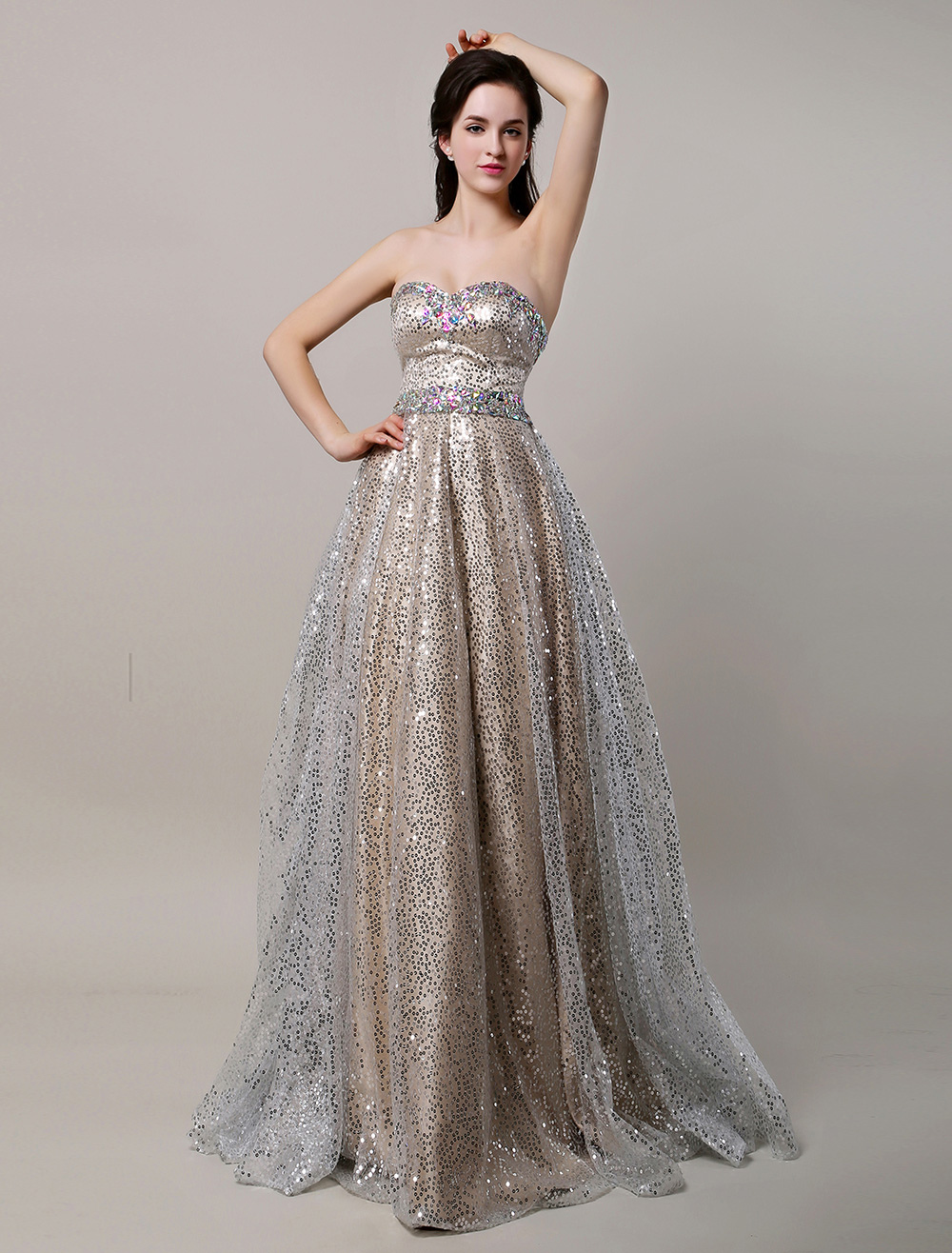 long glitter dress