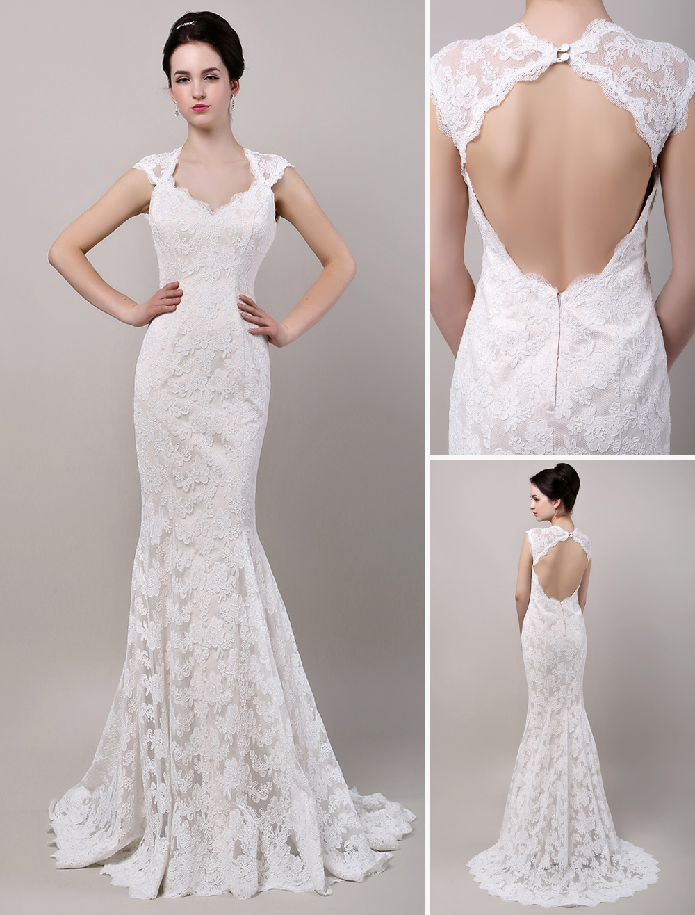 mermaid-sweetheart-chapel-train-open-back-lace-wedding-dress-milanoo