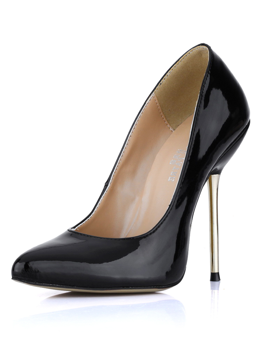 Sexy Black Pointed Toe Stiletto Heel Patent Leather Woman's High Heels ...