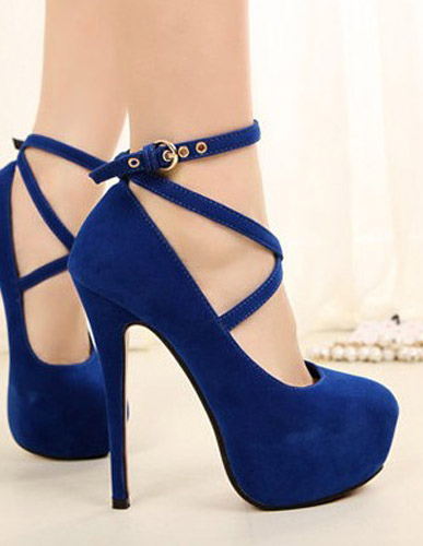 platform heels blue