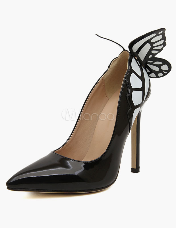 3D Butterfly Stiletto Pointed Toe Sexy Pumps Shoes Evening 