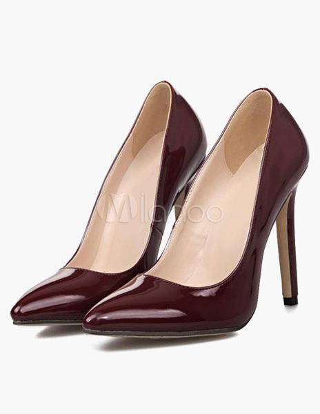 escarpins bordeaux vernis