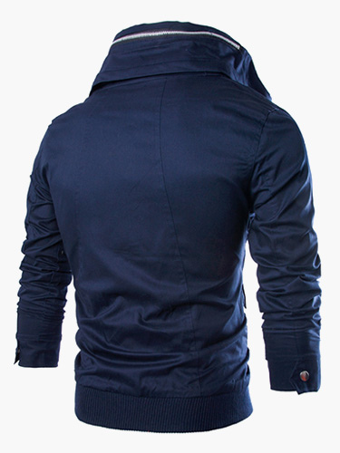 Stylish Pockets Cotton Jacket For Men - Milanoo.com