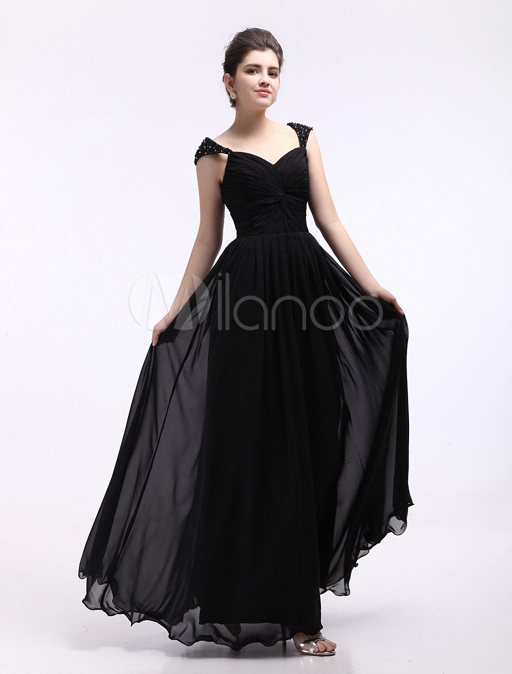 Floor-Length Chiffon Evening Dress 