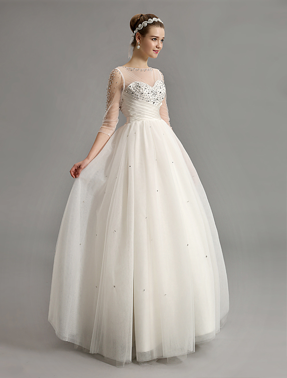 illusion ball gown