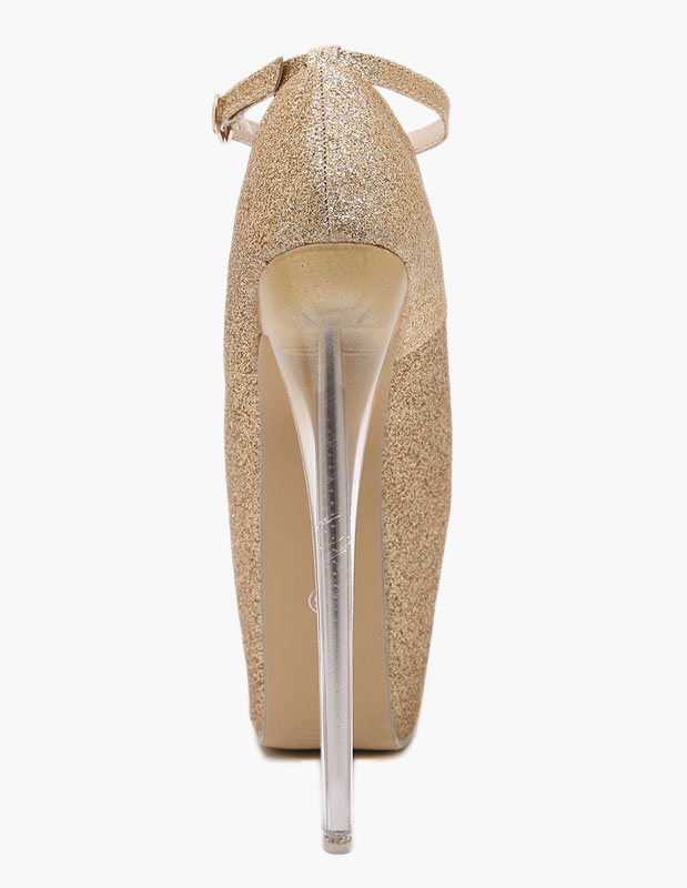 Women's Glitter Pointed Toe PU Leather Sexy Sky High Heels