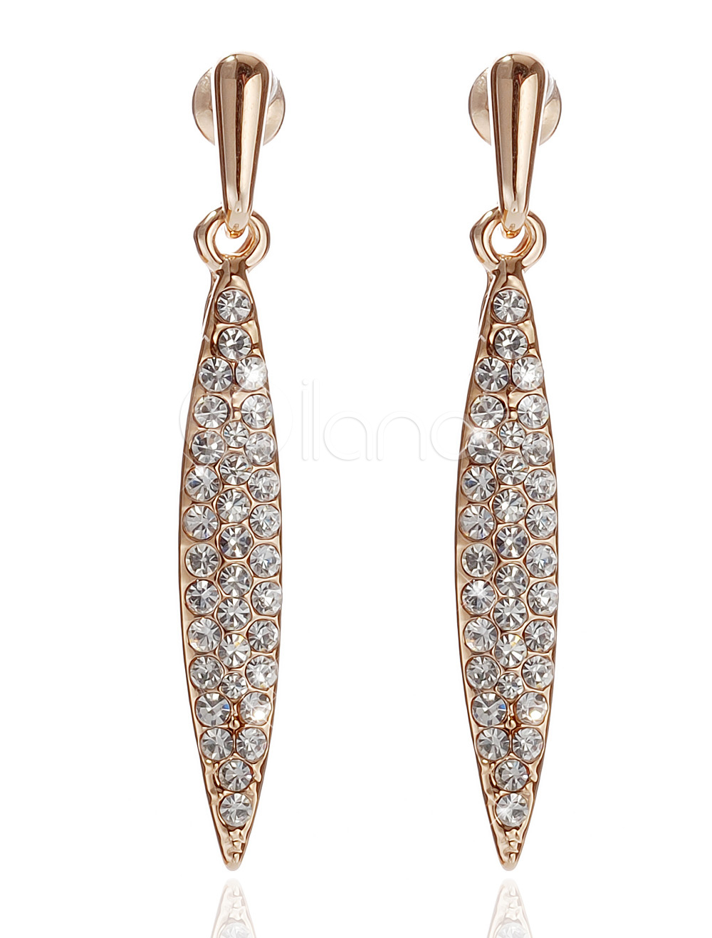 Unique Rhinestone Gold Women's Trendy Earrings - Milanoo.com