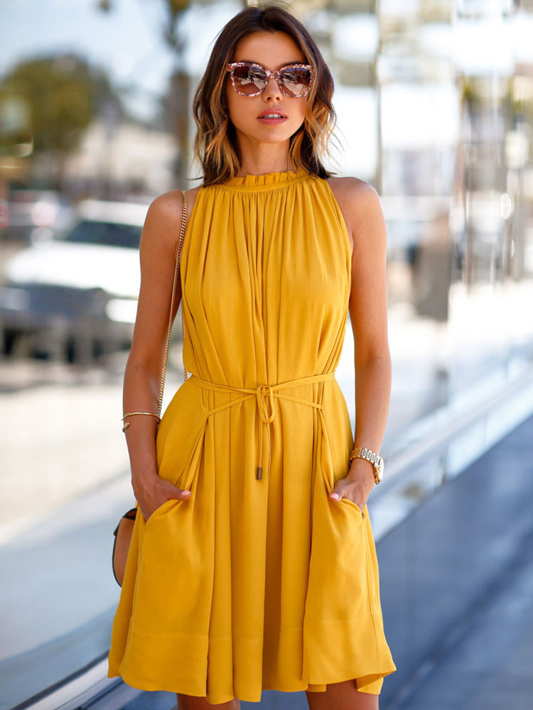 Yellow Summer Dress 2022 Sleeveless ...