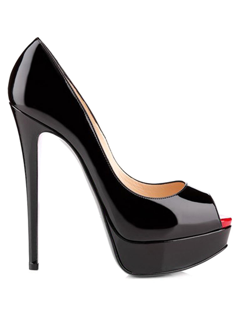 scarpe nere eleganti con plateau