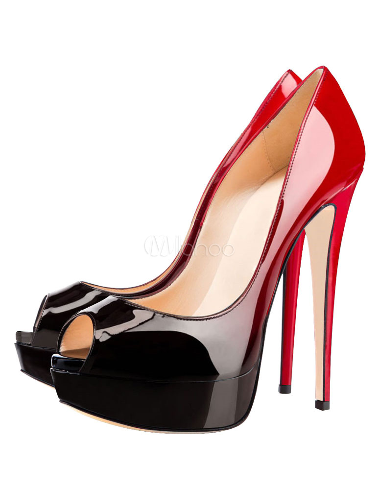 Women High Heels Peep Toe Dress Shoes 