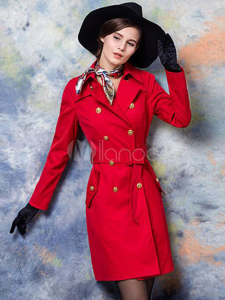 trench coat vermelho feminino