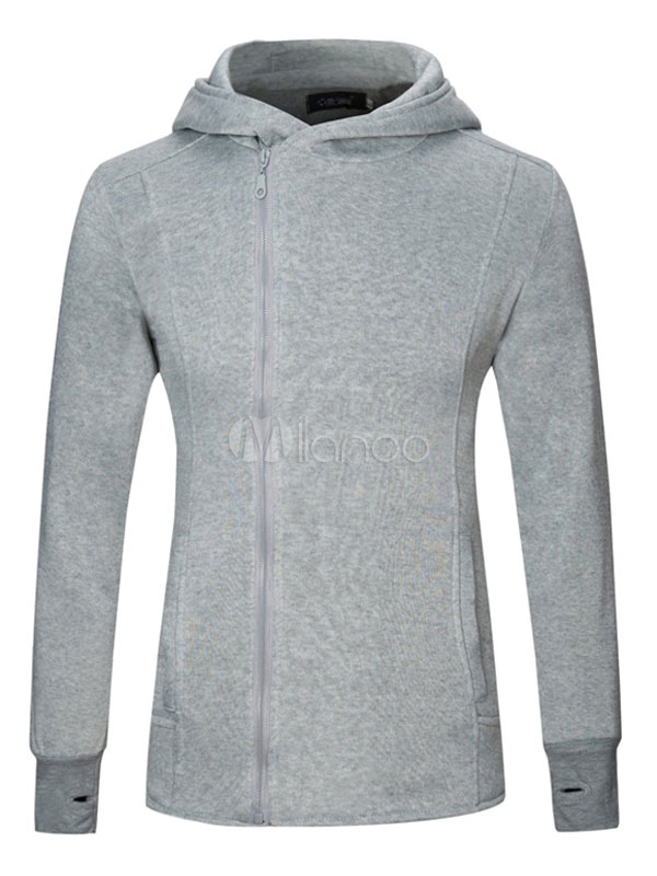 Black/Gray Hoodie Zipper Hooded Jersey Jacket For Men - Milanoo.com