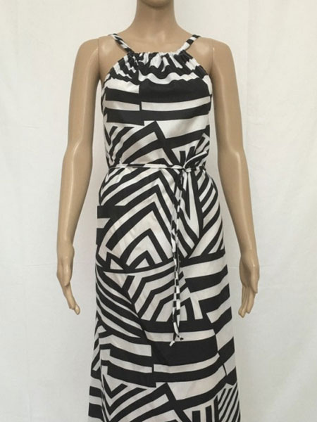 Women's Slip Dress Striped High Low Dress - Milanoo.com