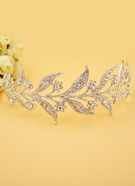 Wedding & Events Wedding Accessories | Silver Flower Crown Headpieces Bridal Wedding Rhinestone Tiara( 15 Cm X 8 Cm X 4 Cm ) - F