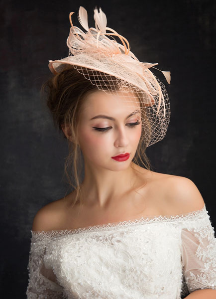 YJZQ Fascinator Hut Vintage - Schleier Hut Mit Federn Für Hochzeit