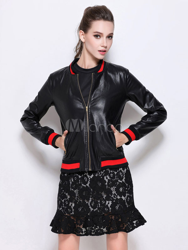 Varsity Patrón Mujer Bloque Negroplata Chaqueta Color wqH7Z4Z