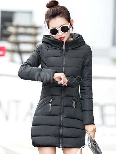 casaco acolchoado feminino com capuz