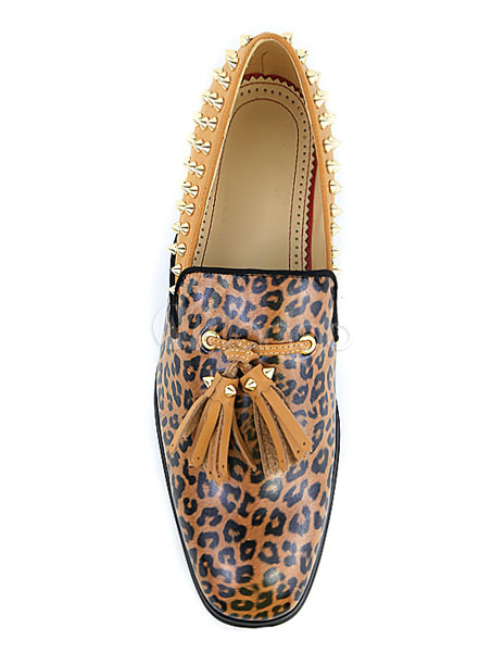 Leopard Slipper Herren Quaste Loafer Schuhe Spike Schuhe Slip On Leder Schuhe Leopard Slipper Herren Quaste Loafer Schuhe Spike Schuhe Slip On Leder Schuhe