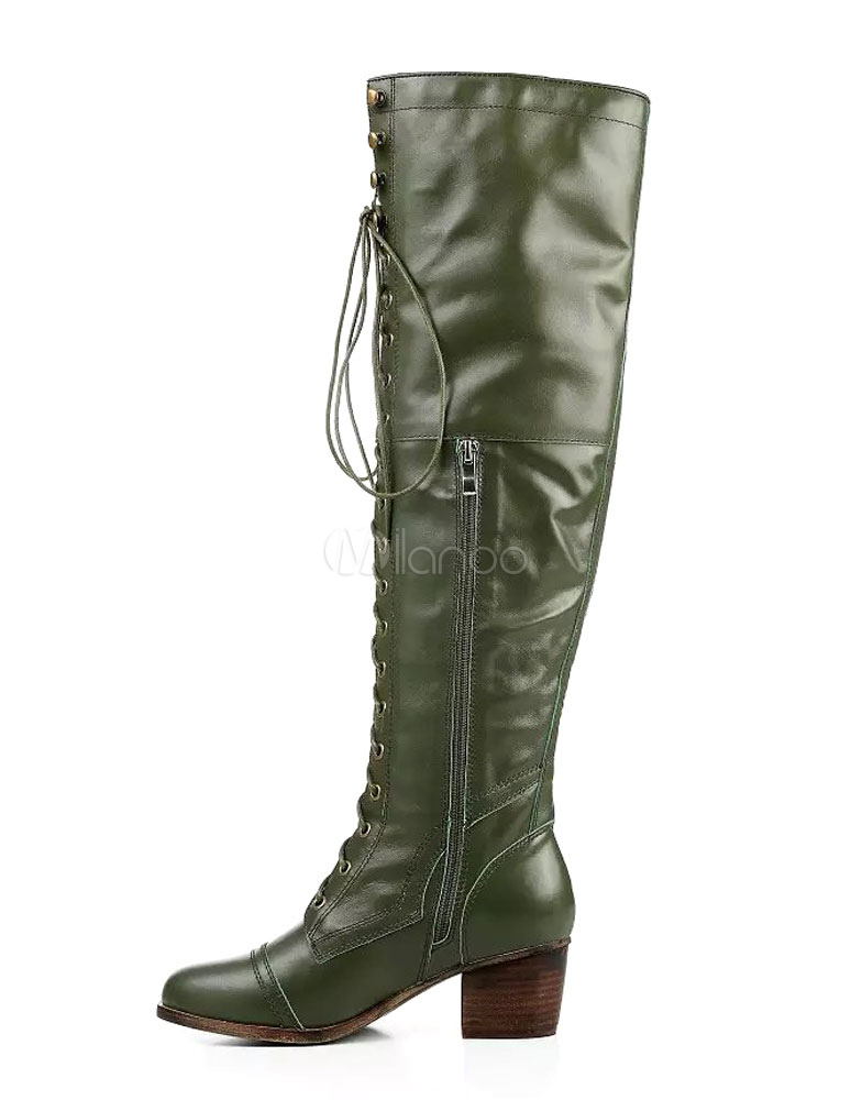 hunter green knee high boots