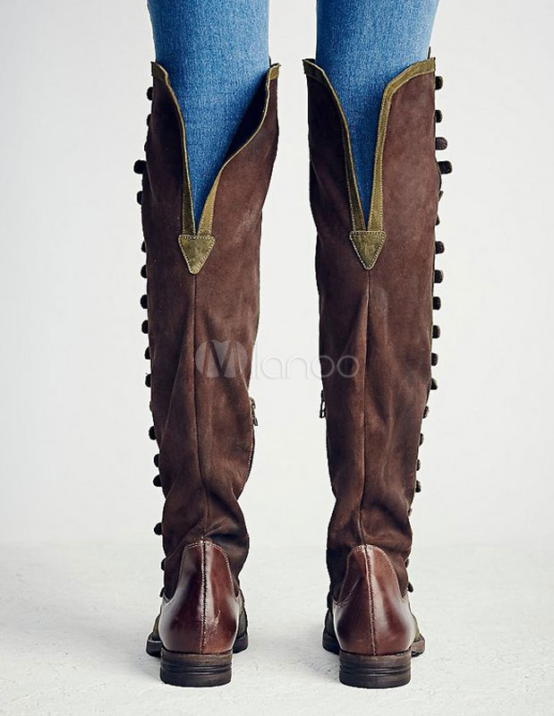 Womens Shoes Boots Knee-high boots Marni Leather Knee-length Round Toe Zipped Boots in Green 