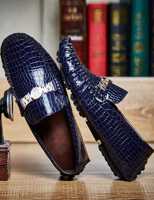 Patrón Resbalón Detalles Metal En Zapatos Cocodrilo Hombre xfqZwPH
