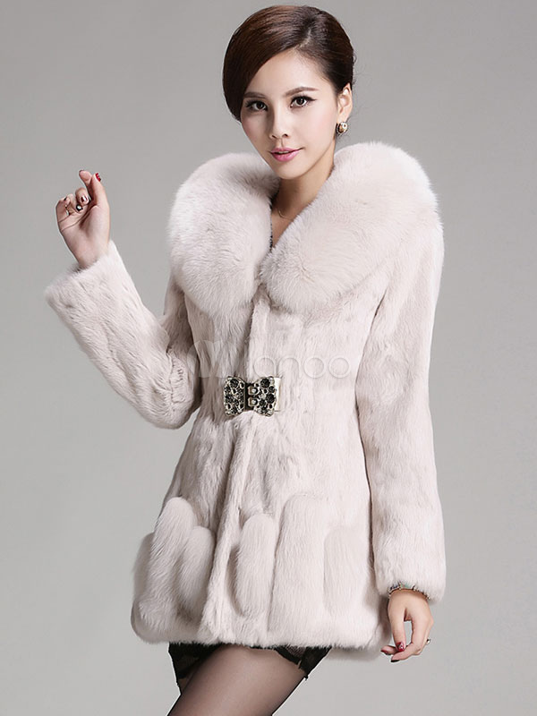 Faux Fur Coat Long Belted Women S Pillow Collar Slim Fit Winter