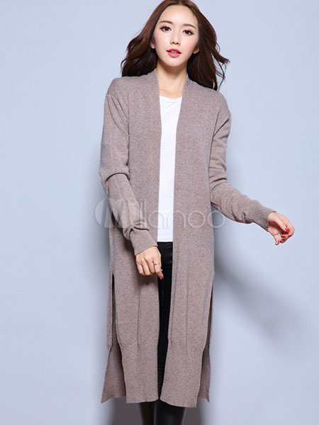 cardigan longo bege