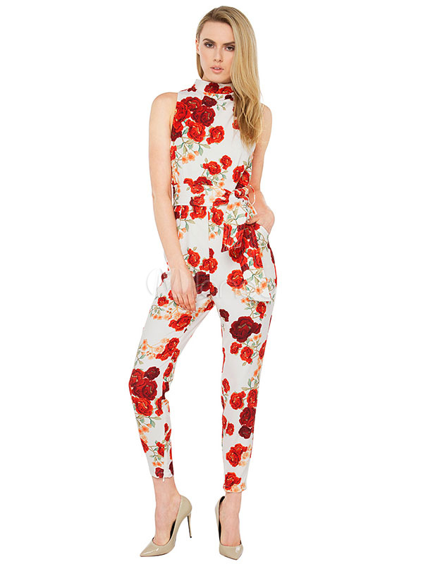red jumpsuit skinny leg