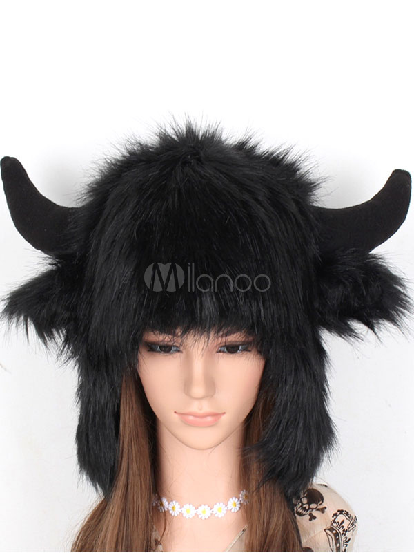 Women's Fur Hat Deer Horn And Ear Shape Embellished Faux Fur Trapper