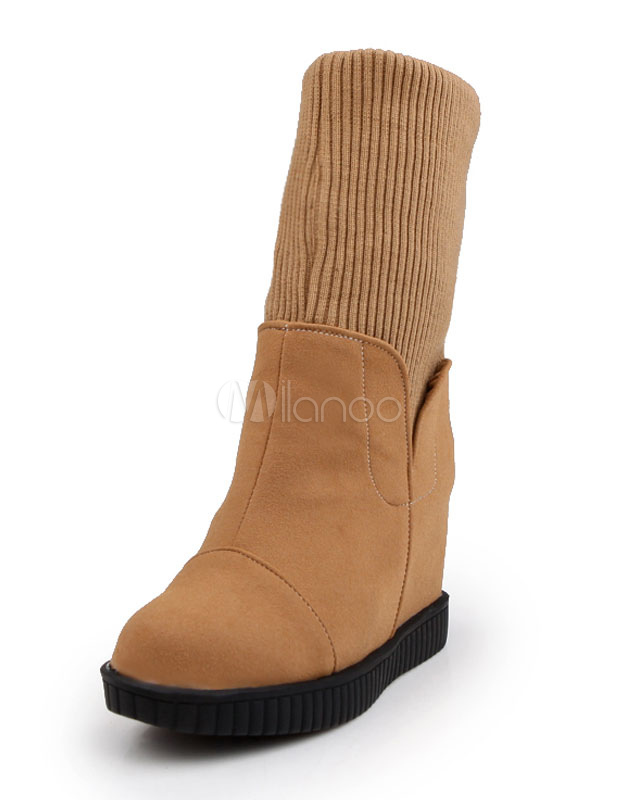 women's boots with knit tops