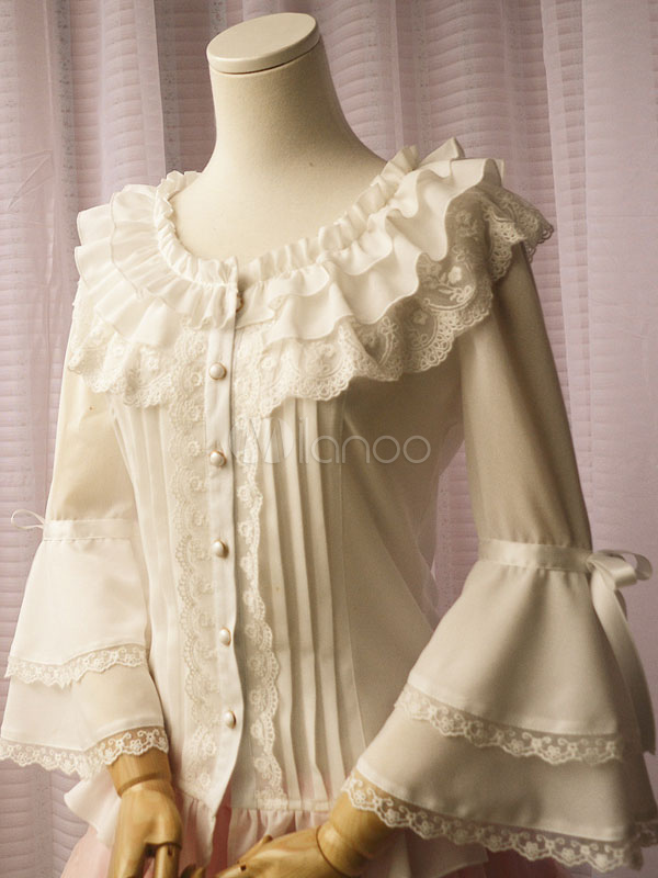 white lolita blouse