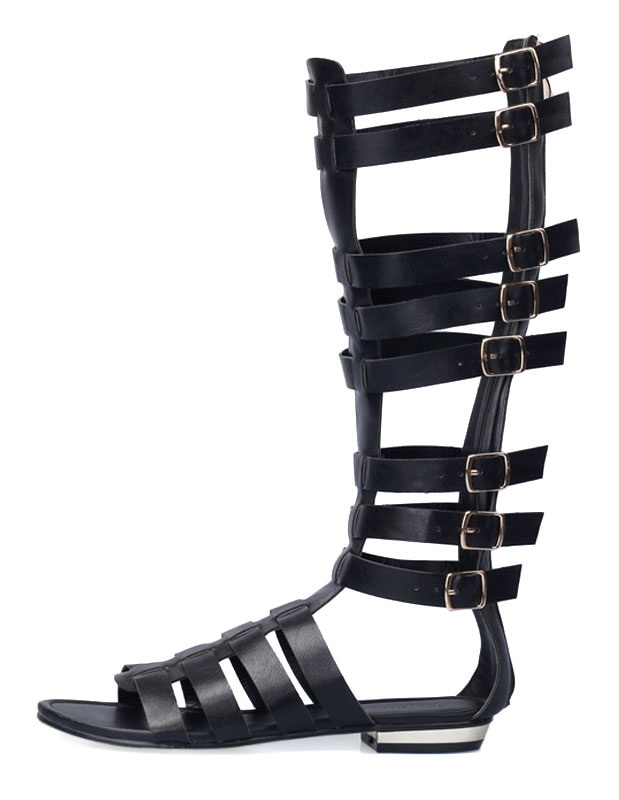 Chaussures Chaussures femme | Sandales femme gladiateur noir en PU - DP91014