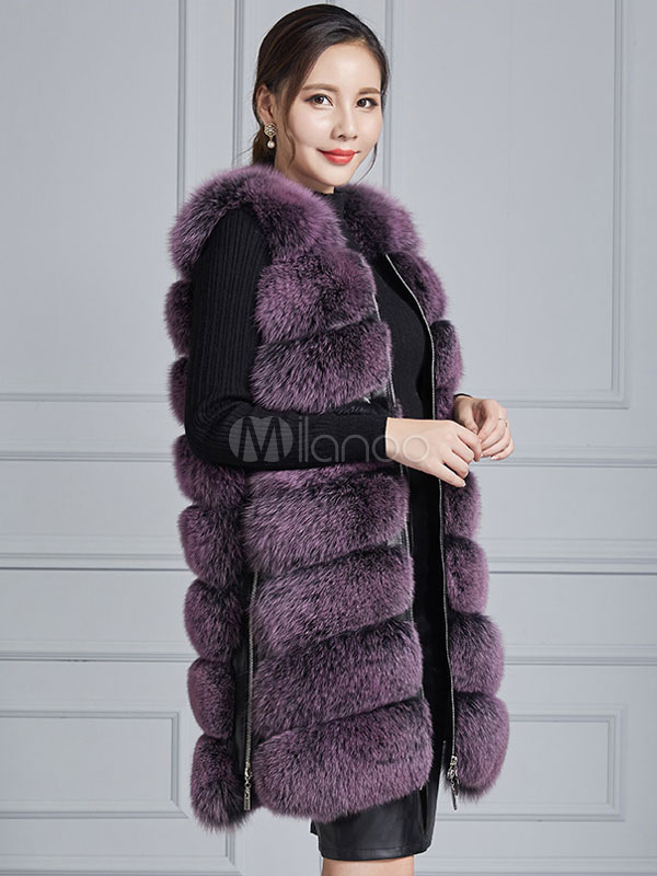 Gilet Lungo Senza Maniche Invernale Con Cappuccio - Trapuntato, Tasche, Per Donna, Casual E Caldo