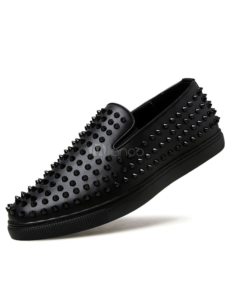 mens slip on black loafers