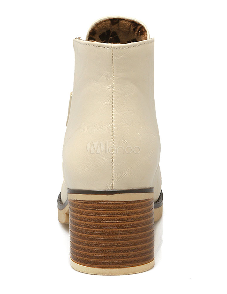 round toe platform booties