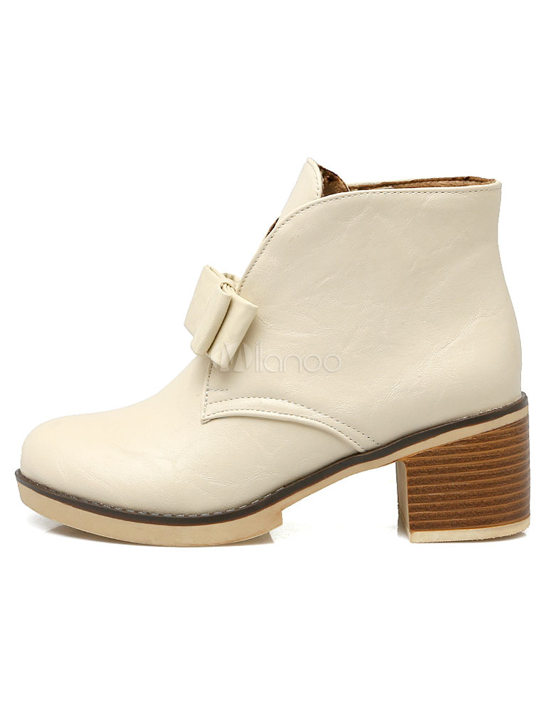 round toe platform booties