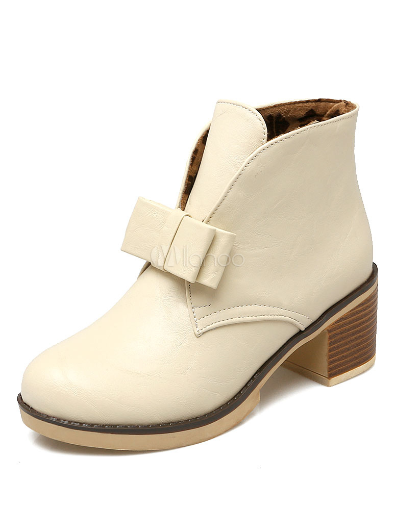 round toe platform booties
