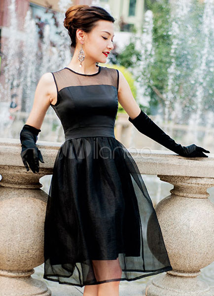 wedding dress with black gloves